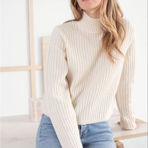 & Other Stories Ribbed Wool Turtleneck Sweater